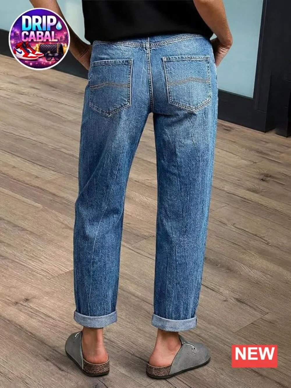 Mid Rise Barrel Leg Crop Jeans for Women Cotton Stretch High Waist